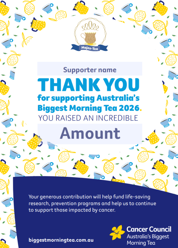 Thank you Certificate - Majes-Tea - Individual